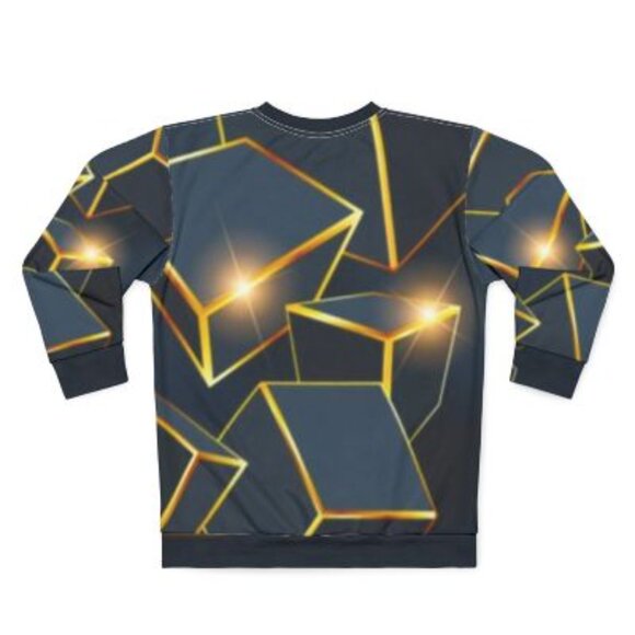 Bold Gold and Black Geometric Pattern Sweatshirt - Picture 2 of 2